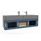 Castello Usa Nile 60" Wall Mounted Blue Vanity With Gray Top And Black Handles CB-MC-60BLU-BL-2053-GR - alternate 8